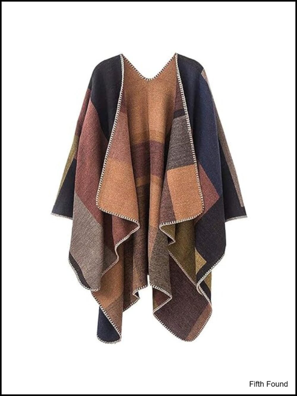 Reversible Open Front Poncho Cape Oversized Sweater Cardigan Shawl Wrap